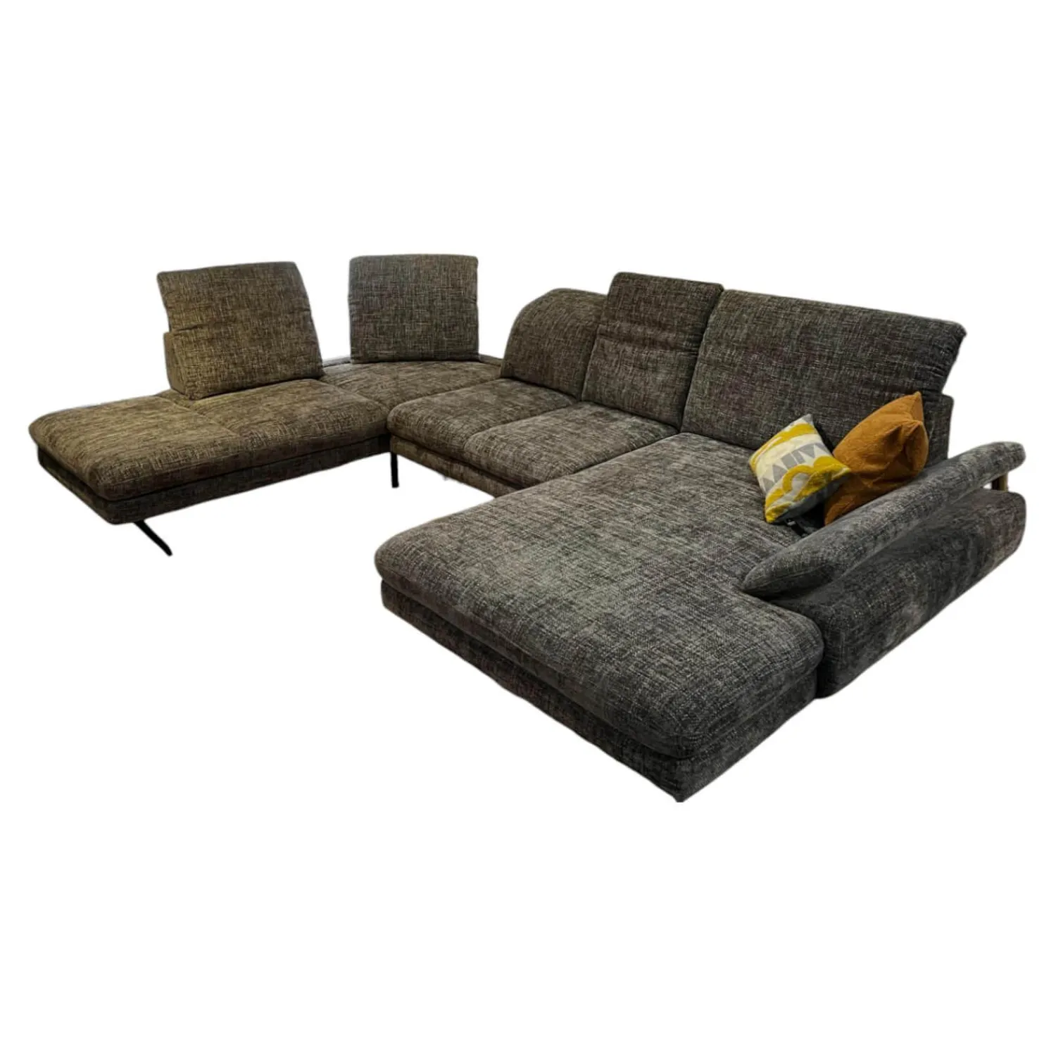 Activineo Wohnlandschaften|Wohnlandschaft Bailey Stoff Renegade 168 Plumb Grau Metallfüße Schwarz