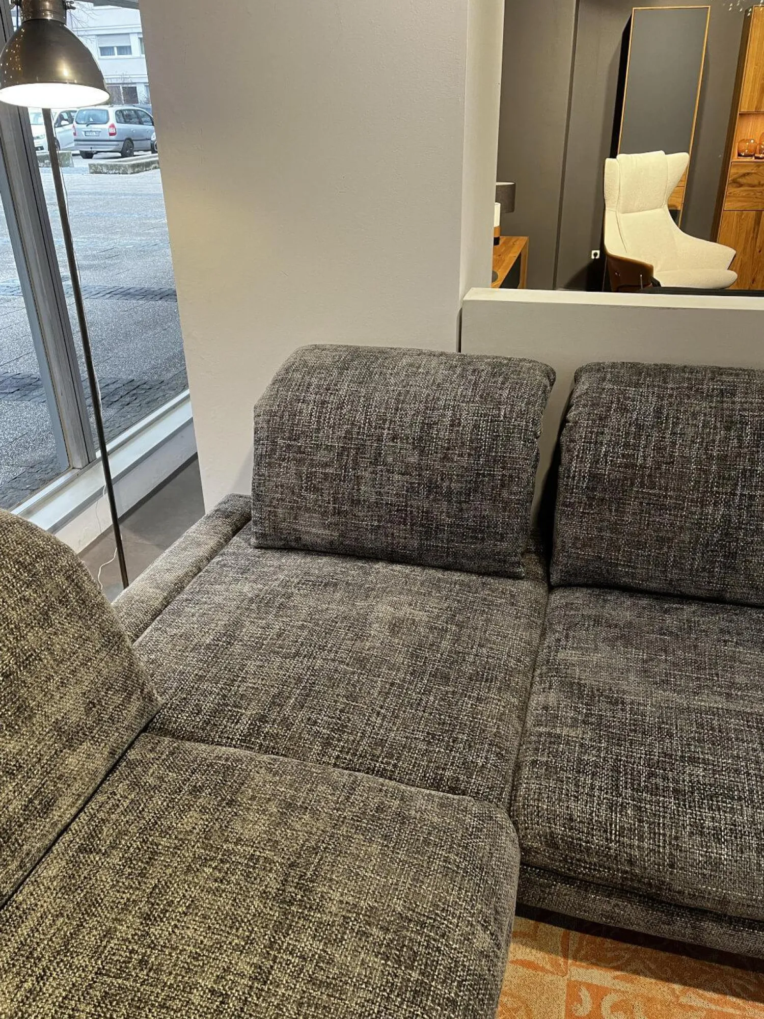 Activineo Wohnlandschaften|Wohnlandschaft Bailey Stoff Renegade 168 Plumb Grau Metallfüße Schwarz