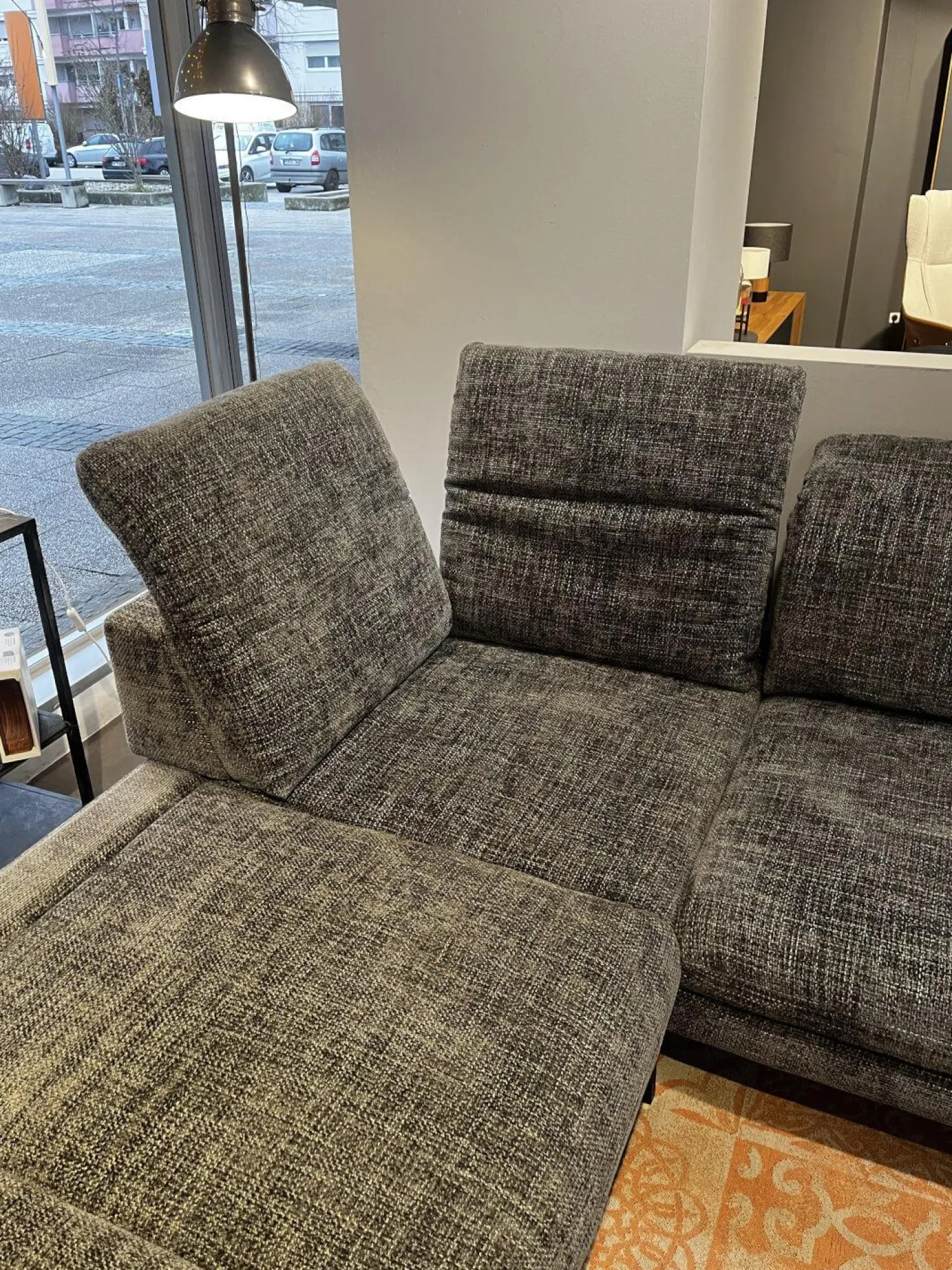 Activineo Wohnlandschaften|Wohnlandschaft Bailey Stoff Renegade 168 Plumb Grau Metallfüße Schwarz