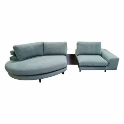 DFM Ecksofas|3-Sitzer-Sofas|Wohnlandschaft Belladonna Stoff Dream 122 Cloud MF1 Metall Schwarz