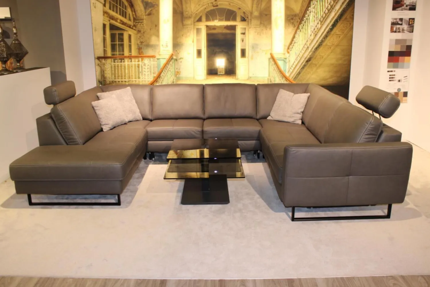 Zehdenick Wohnlandschaften|Wohnlandschaft Cassius Casada Stoff E Galero Slate Grau ohne Dekokissen