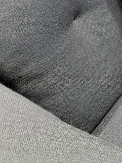 Minotti Wohnlandschaften|Wohnlandschaft Dylan Stoff Ginza Col. 09 Nero Schwarz Basis Leder Nabuk Kufen Zinnfarbig