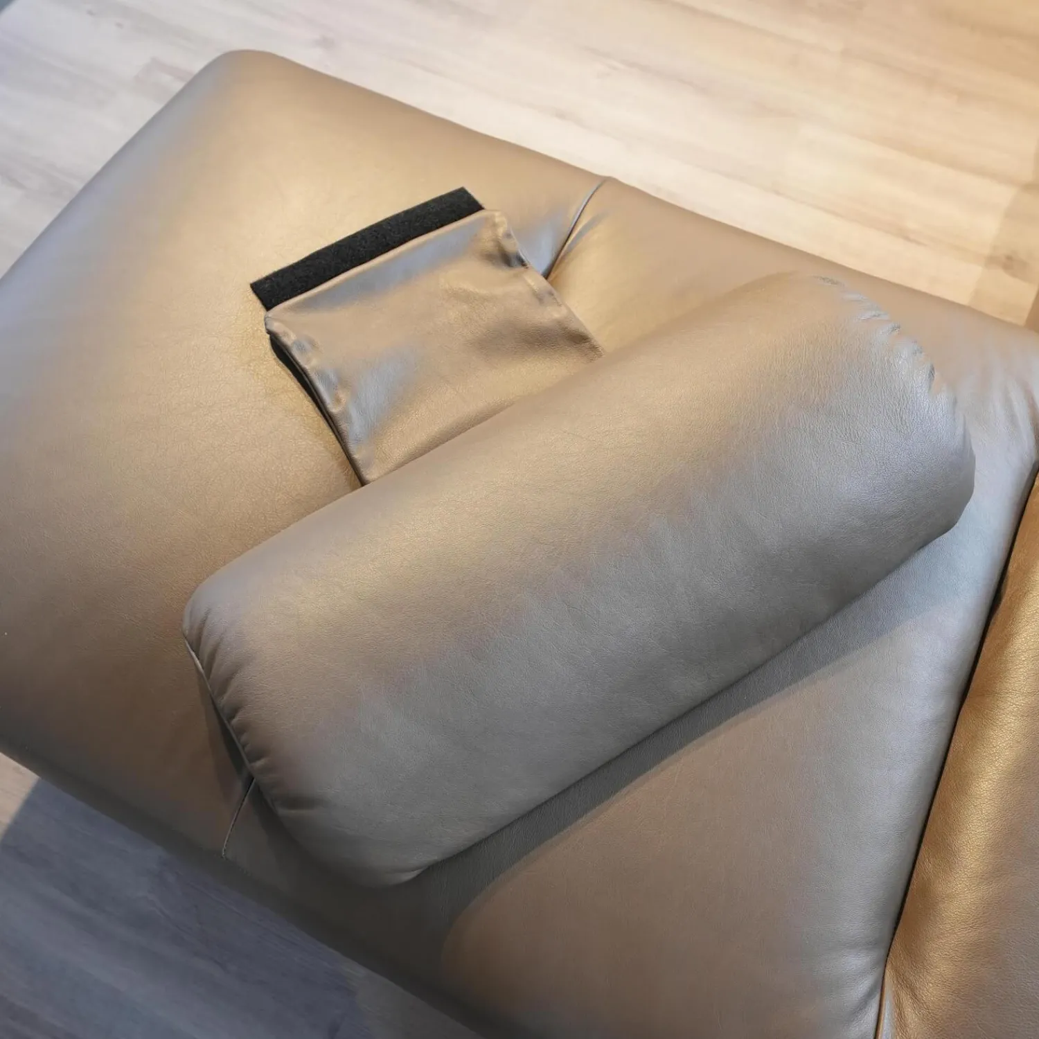 Stressless Wohnlandschaften|Wohnlandschaft E40 Leder Paloma Khaki Grau Grün Füße Metall Inklusive Nacken Und Lendenkissen Set