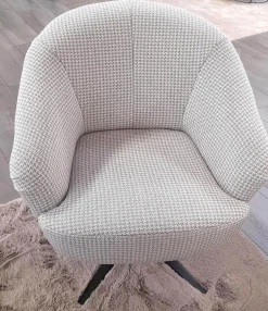 Ponsel Wohnlandschaften|Wohnlandschaft Garda Stoff 0634/08 & 1710/ 18 Grau Füße Schwarz Matt mit drehbarem Clubsessel