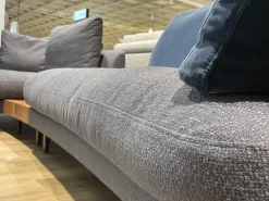 Rolf Benz Wohnlandschaften|Wohnlandschaft Kumo 555 Stoff 22 505 Schwarzblau Grau Gussfuß Matt Verkehrsschwarz Schwarz