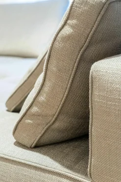 Minotti Wohnlandschaften|Wohnlandschaft Lawrence Clan Leder Nabuk 08 Tortora Braun Grau Stoff Aida 06 Peltro Braun Grau Stoff Hunt 21 Verde Olio Grau Grün Füße Massiveholz Grau