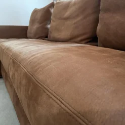 Cierre Wohnlandschaften|Wohnlandschaft Leder Nabuk 20 Marrone Fuß Chrom