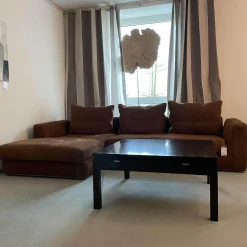 Cierre Wohnlandschaften|Wohnlandschaft Leder Nabuk 20 Marrone Fuß Chrom