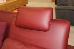 Polinova Wohnlandschaften|Wohnlandschaft Leonore Leder Longlife 160 Vivre Barolo Rot