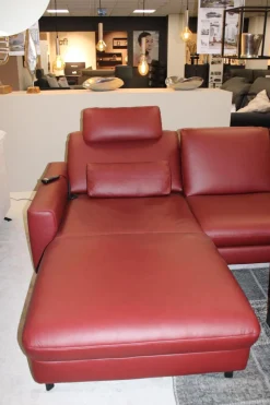 Polinova Wohnlandschaften|Wohnlandschaft Leonore Leder Longlife 160 Vivre Barolo Rot