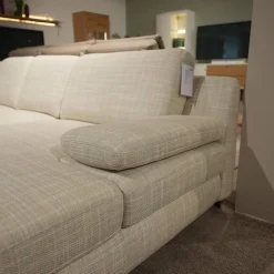 Musterring Wohnlandschaften|Wohnlandschaft MR 360-Soft Stoff JAB 15070 Grau Metallfuß Chrom Mit Relaxfunktion Inklusive 3 Kissen