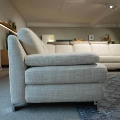 Musterring Wohnlandschaften|Wohnlandschaft MR 360-Soft Stoff JAB 15070 Grau Metallfuß Chrom Mit Relaxfunktion Inklusive 3 Kissen