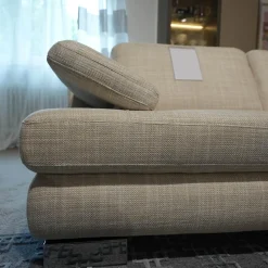 Musterring Wohnlandschaften|Wohnlandschaft MR 360-Soft Stoff JAB 15070 Grau Metallfuß Chrom Mit Relaxfunktion Inklusive 3 Kissen