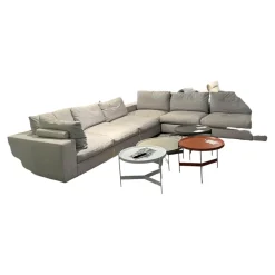 Gruppo Fox Wohnlandschaften|Wohnlandschaft Now Soft In Stoff Sable 01 Grau Gestell Metallkufe Chrom