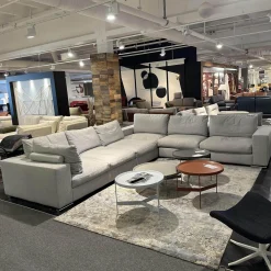 Gruppo Fox Wohnlandschaften|Wohnlandschaft Now Soft In Stoff Sable 01 Grau Gestell Metallkufe Chrom