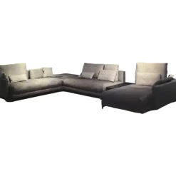 Rolf Benz Wohnlandschaften|Wohnlandschaft Nuvola Stoff 17.100 Schwarz-Weiß Gemustert 437x292