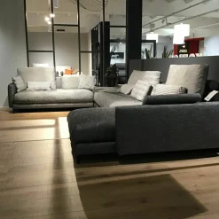 Rolf Benz Wohnlandschaften|Wohnlandschaft Nuvola Stoff 17.100 Schwarz-Weiß Gemustert 437x292