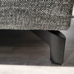 Rolf Benz Wohnlandschaften|Wohnlandschaft Nuvola Textilgewebe Schwarz Weiß Gemischt Fuß Aluminium Verkehrsschwarz RAL 9017 Lackiert Mit Kissen