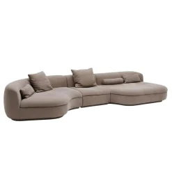 Baxter Wohnlandschaften|Ecksofas|Wohnlandschaft Piaf Und Konsole Calix Leder Kashmir Boue Cat.A Konsole Massives Lindenholz
