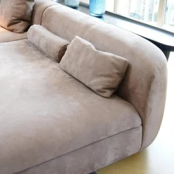 Baxter Wohnlandschaften|Ecksofas|Wohnlandschaft Piaf Und Konsole Calix Leder Kashmir Boue Cat.A Konsole Massives Lindenholz