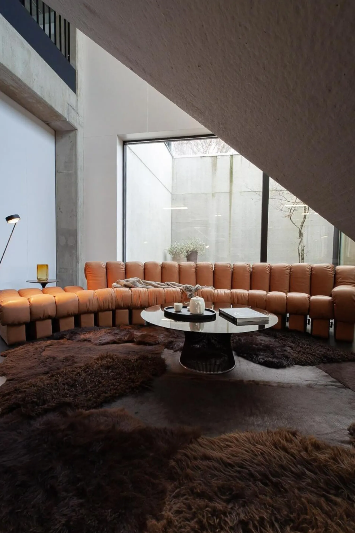 De Sede Wohnlandschaften|Wohnlandschaft Sofa DS 600 Snake Nappaleder Naturale Cuoio Braun Aus Einzelnen Addierbaren Elementen