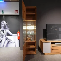 Decker Wohnwände & Tv-Lowboards|Wohnwand 2020 Asteiche Geölt Braun Glas Optiwhite Weiß