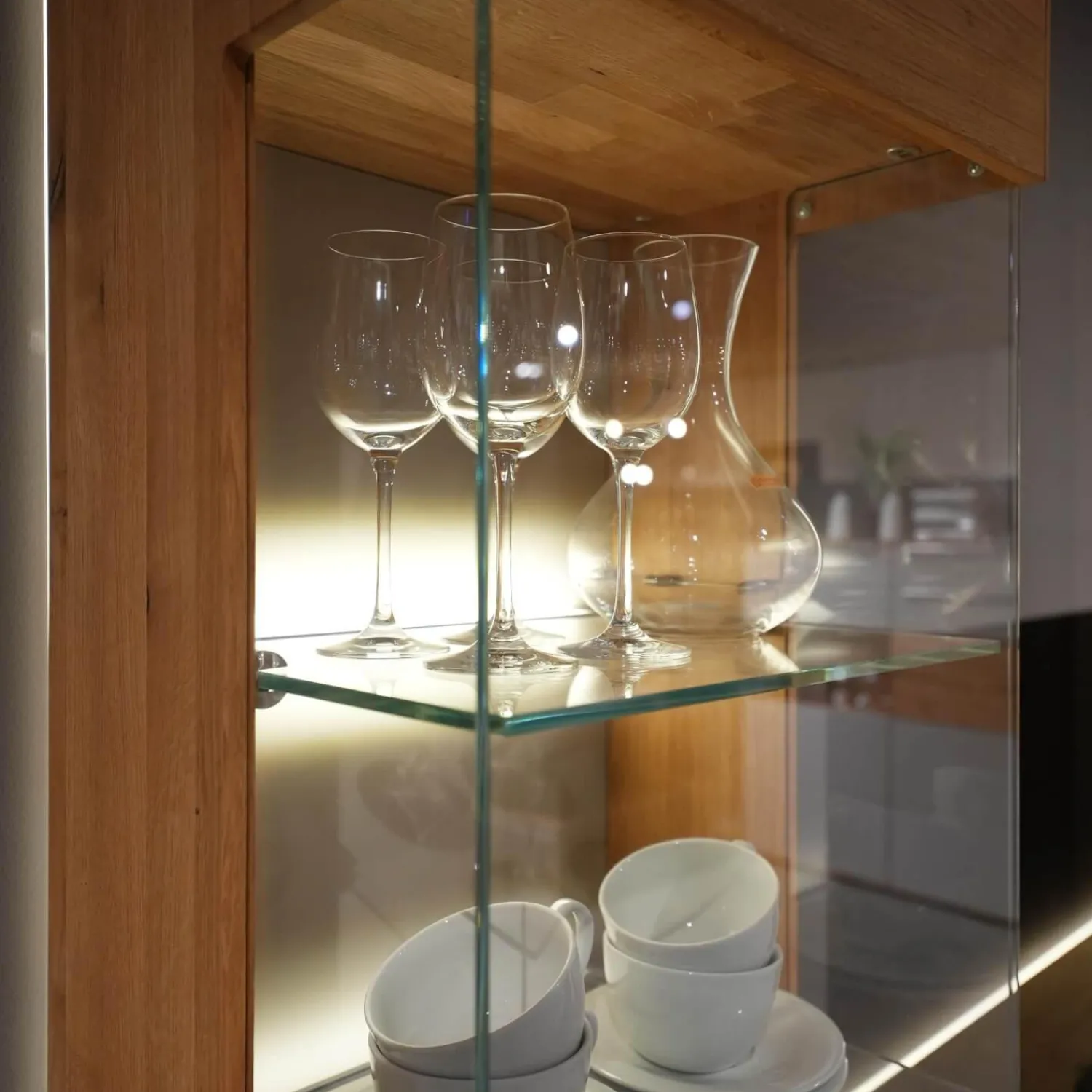 Decker Wohnwände & Tv-Lowboards|Wohnwand 2020 Asteiche Geölt Braun Glas Optiwhite Weiß