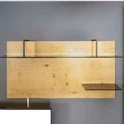 Gwinner Wohnwände & Tv-Lowboards|Wohnwand 2022 Balkeneiche Honig Braun Furniert Lack Seidenmatt Anthrazit Griff Anthrazit Matt Mit LED Beleuchtung