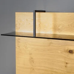 Gwinner Wohnwände & Tv-Lowboards|Wohnwand 2022 Balkeneiche Honig Braun Furniert Lack Seidenmatt Anthrazit Griff Anthrazit Matt Mit LED Beleuchtung
