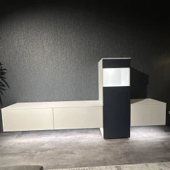 Nobilia Wohnwände & Tv-Lowboards|Wohnwand 945 Easytouch Lacklaminat 967 Alpinweiß Mit Beleuchtung