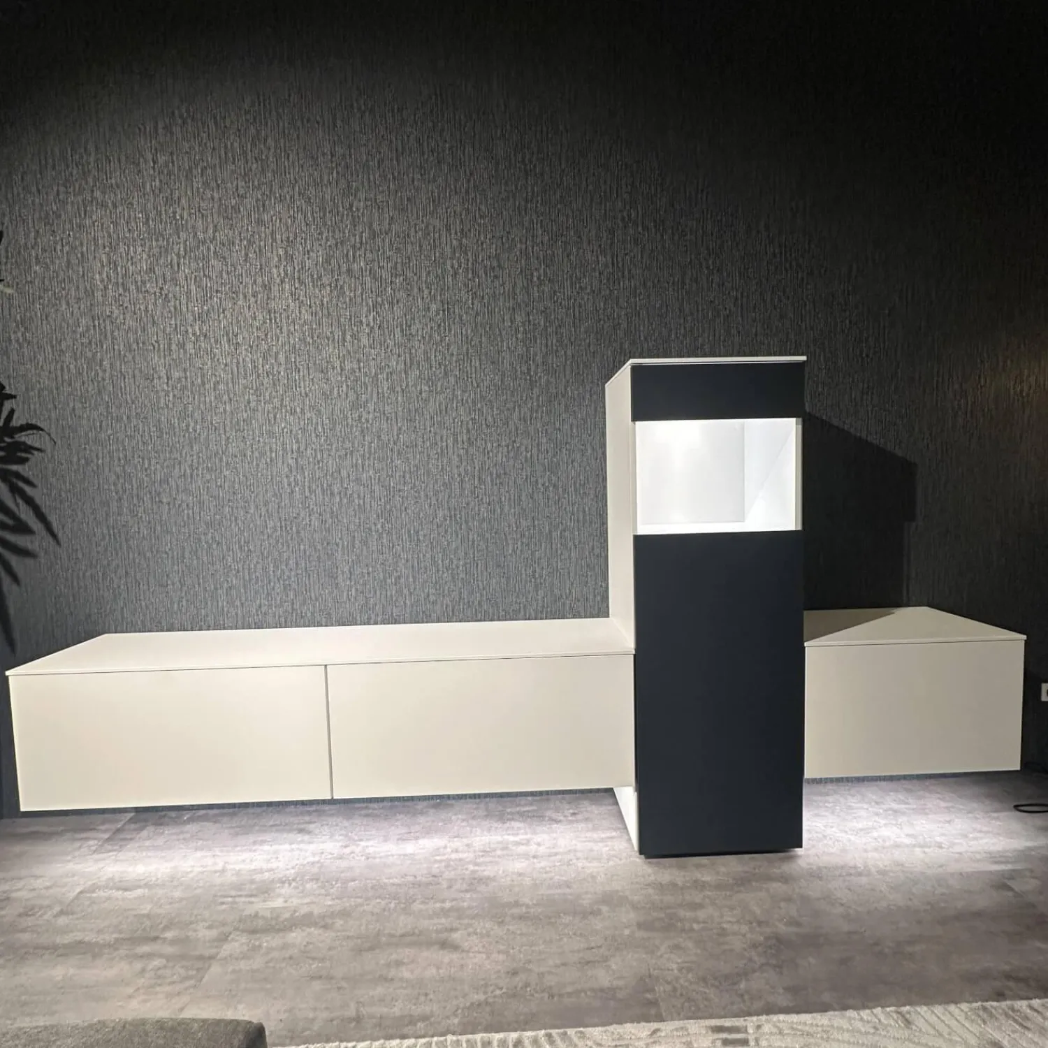 Nobilia Wohnwände & Tv-Lowboards|Wohnwand 945 Easytouch Lacklaminat 967 Alpinweiß Mit Beleuchtung