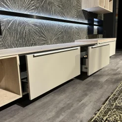 Nobilia Wohnwände & Tv-Lowboards|Wohnwand 945 Easytouch Lacklaminat Sand Beige Ultramatt Abdeckplatte Eiche Montreal