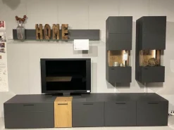 Schröder Franz Wohnwände & Tv-Lowboards|Wohnwand 2023 Lack Carbongrau Akzente Hirnholz Salzkammerguteiche Inklusive Beleuchtung