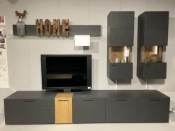 Schröder Franz Wohnwände & Tv-Lowboards|Wohnwand 2023 Lack Carbongrau Akzente Hirnholz Salzkammerguteiche Inklusive Beleuchtung