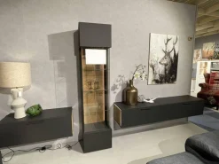 Schröder Franz Wohnwände & Tv-Lowboards|Wohnwand 2023 Lack Carbongrau Akzente Hirnholz Salzkammerguteiche Inklusive Beleuchtung Mit Fernsteuerung