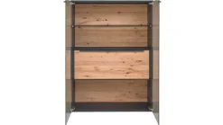 Hartmann Wohnwände & Tv-Lowboards|Wohnwand 2026 Riffbuche Massiv Absetzung Kernesche Gebürstet Anthrazit Gebeizt Inklusive Beleuchtung