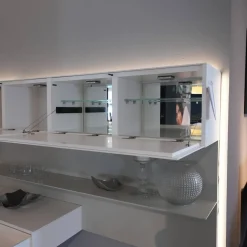 Kettnaker Wohnwände & Tv-Lowboards|Wohnwand Alea Lack Matt Weiß Und Steingrau Inklusive Beleuchtung