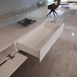 Kettnaker Wohnwände & Tv-Lowboards|Wohnwand Alea Lack Matt Weiß Und Steingrau Inklusive Beleuchtung