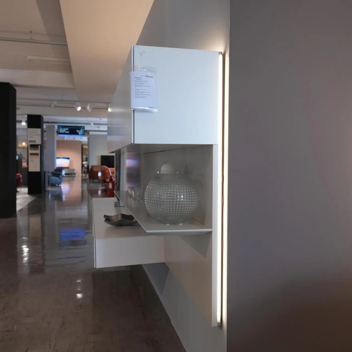 Kettnaker Wohnwände & Tv-Lowboards|Wohnwand Alea Lack Matt Weiß Und Steingrau Inklusive Beleuchtung