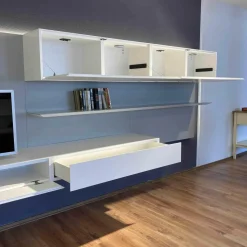 Kettnaker Wohnwände & Tv-Lowboards|Wohnwand Alea Lack Weiß Steingrau