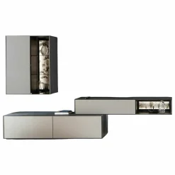 Hartmann Wohnwände & Tv-Lowboards|Wohnwand Alva Fango Mattglas mit Beleuchtung