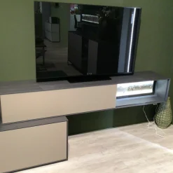 Hartmann Wohnwände & Tv-Lowboards|Wohnwand Alva Fango Mattglas mit Beleuchtung