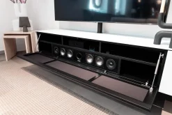 Spectral Smart Furniture Wohnwände & Tv-Lowboards|Wohnwand Ameno Side 1 Colour Glas Snow Weiß Akzente Oak Smoked mit TV-Halterung