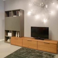 Gruber & Schlager Wohnwände & Tv-Lowboards|Wohnwand Amineo Nussbaum Lack Terra Glas Sanitiert Klappe Lade