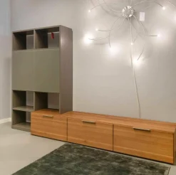 Gruber & Schlager Wohnwände & Tv-Lowboards|Wohnwand Amineo Nussbaum Lack Terra Glas Sanitiert Klappe Lade