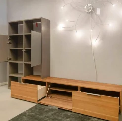 Gruber & Schlager Wohnwände & Tv-Lowboards|Wohnwand Amineo Nussbaum Lack Terra Glas Sanitiert Klappe Lade