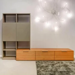 Gruber & Schlager Wohnwände & Tv-Lowboards|Wohnwand Amineo Nussbaum Lack Terra Glas Sanitiert Klappe Lade