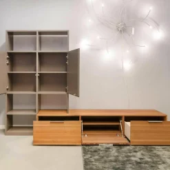 Gruber & Schlager Wohnwände & Tv-Lowboards|Wohnwand Amineo Nussbaum Lack Terra Glas Sanitiert Klappe Lade