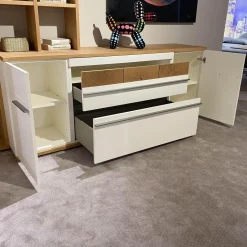 Gwinner Wohnwände & Tv-Lowboards|Wohnwand Atena Lack Lack Seidenmatt Weiß Akzente Balkeneiche Honig Inklusive Beleuchtung Ohne Deko