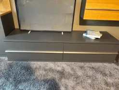 Musterring Wohnwände & Tv-Lowboards|Wohnwand Aterno Front Und Korpus Schiefergrau Grau Absetzung Eiche Struktur Inklusive LED Beleuchtung